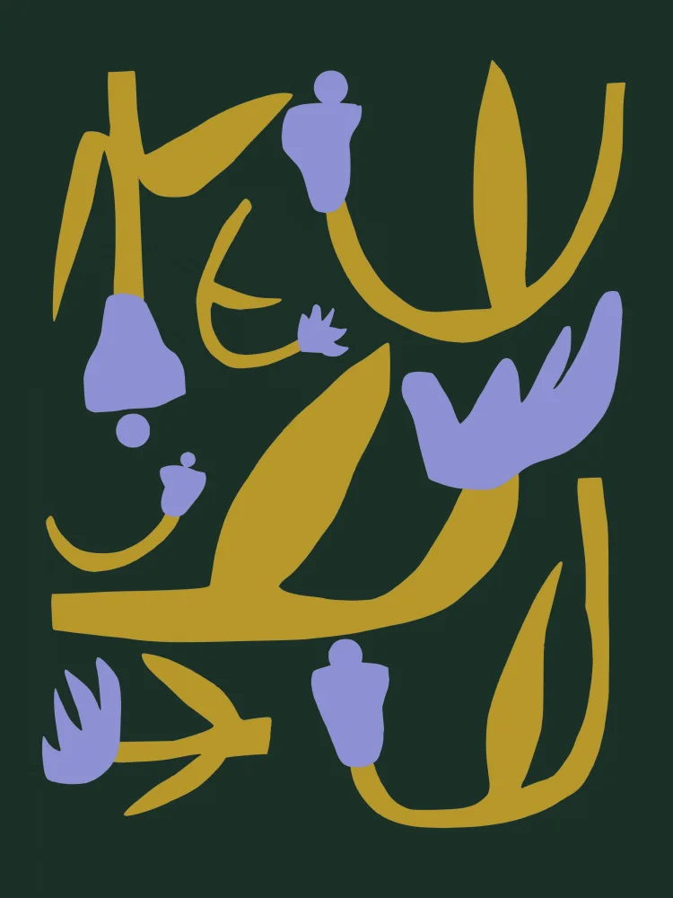 Dean, Little: Purple and Gold Flower Cut Out