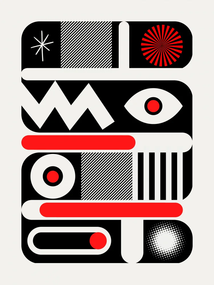 Dean, Little: Red Mono Geometrical