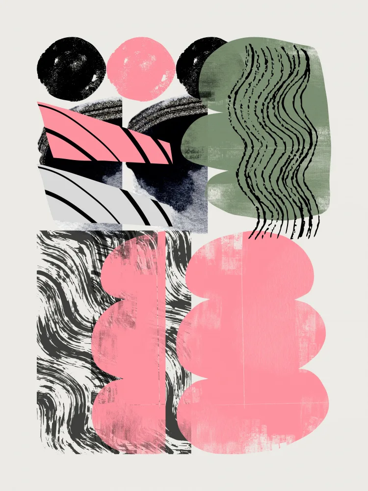 Dean, Little: Abstract Shape Collage In Pink