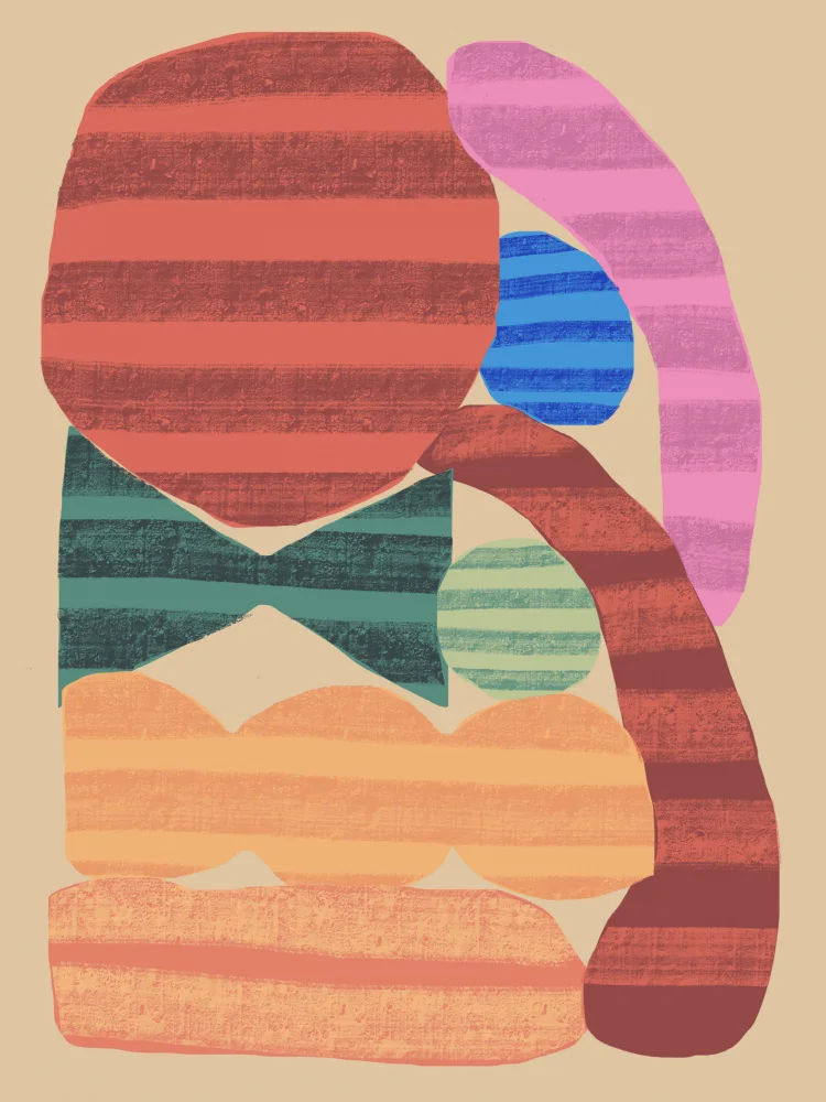 Dean, Little: Abstract Stripe Minimal Collage 15