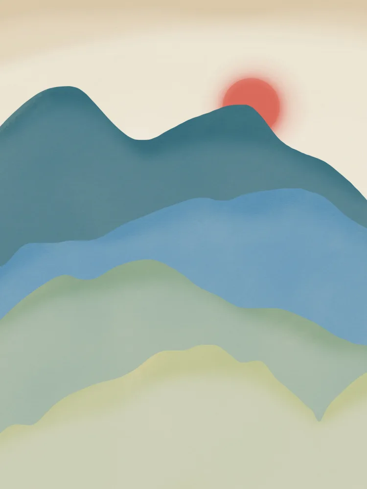 Dean, Little: Blue and Green Minimal Mountain