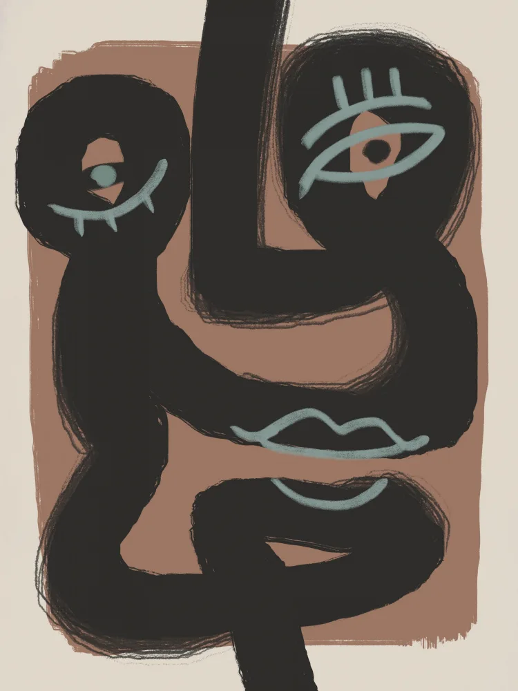 Dean, Little: Abstract Black Portrait Pair
