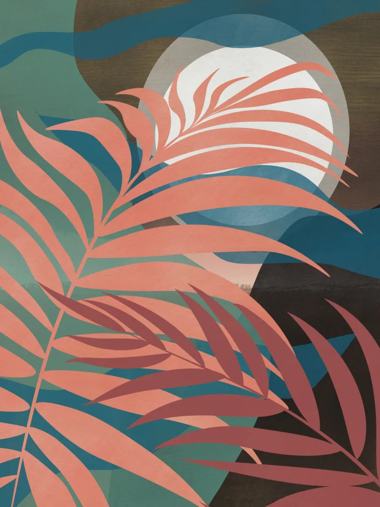 Dean, Little: Pink Tropical Palm Leaf