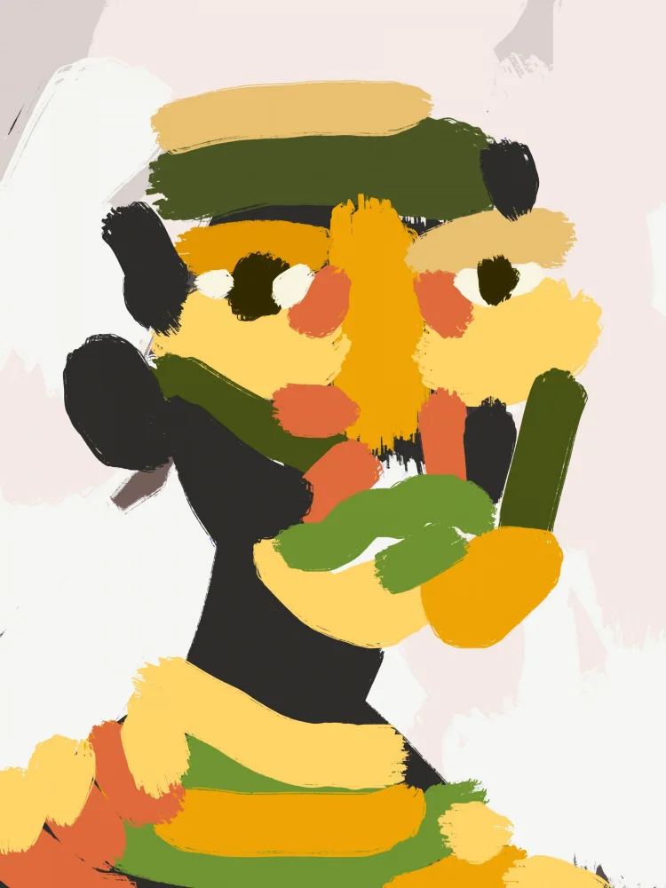 Dean, Little: Yellow Green Tribal Portrait