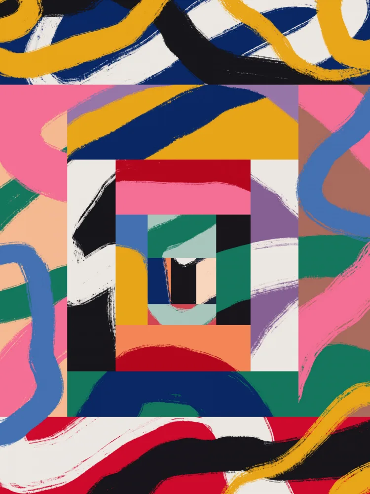 Dean, Little: Rainbow Ribbons Abstract
