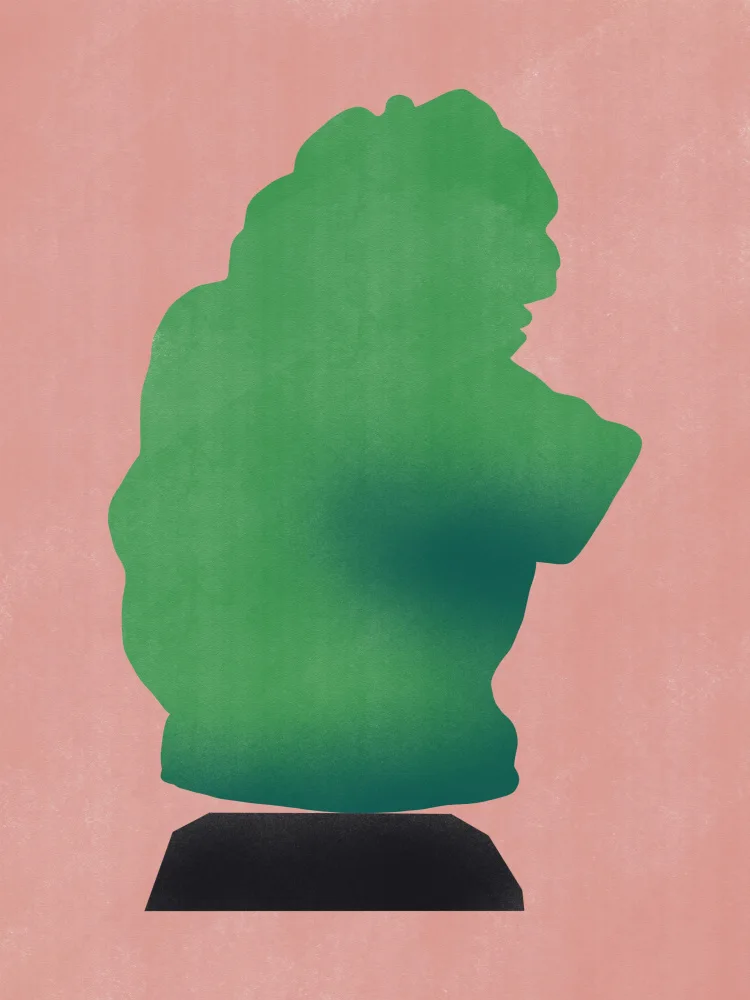 Dean, Little: Stone Sculpture In Yellow Green