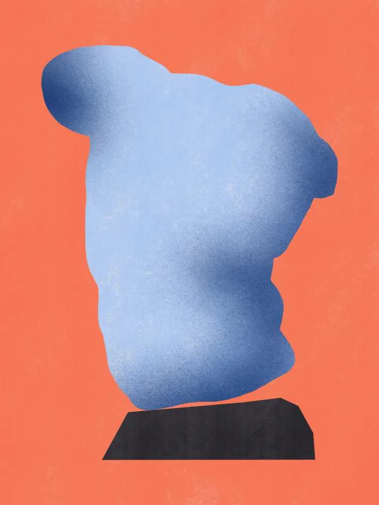 Dean, Little: Stone Sculpture In Soft Blue