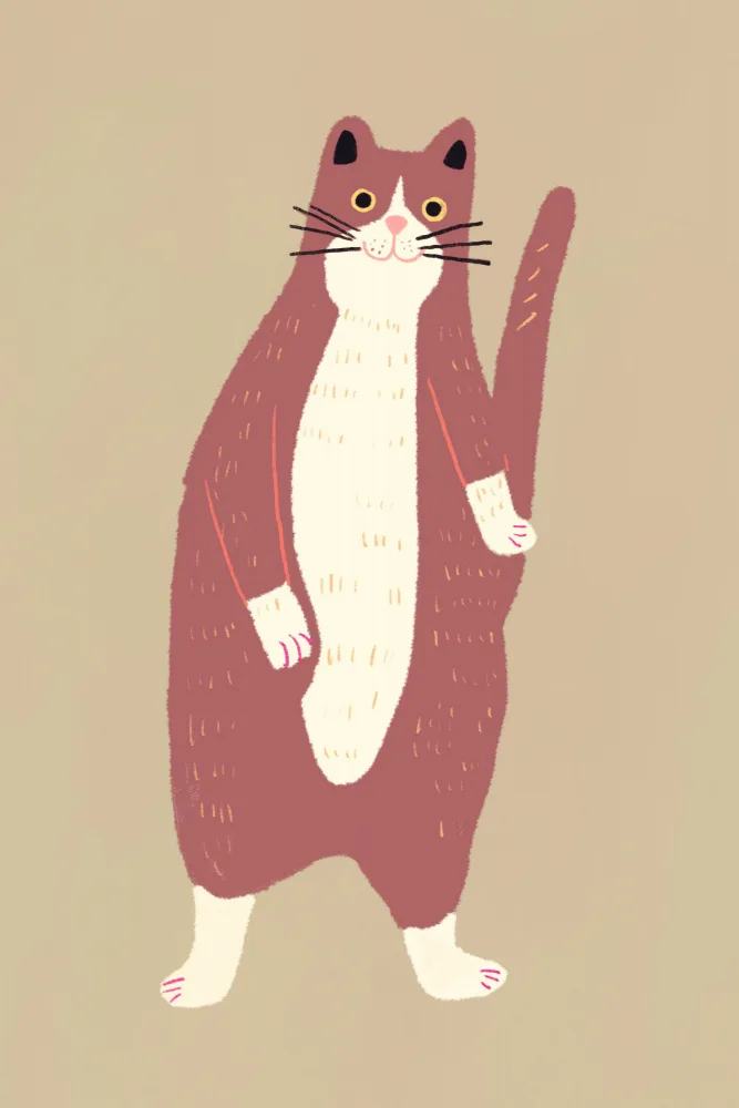 Dean, Little: Brown and white cat