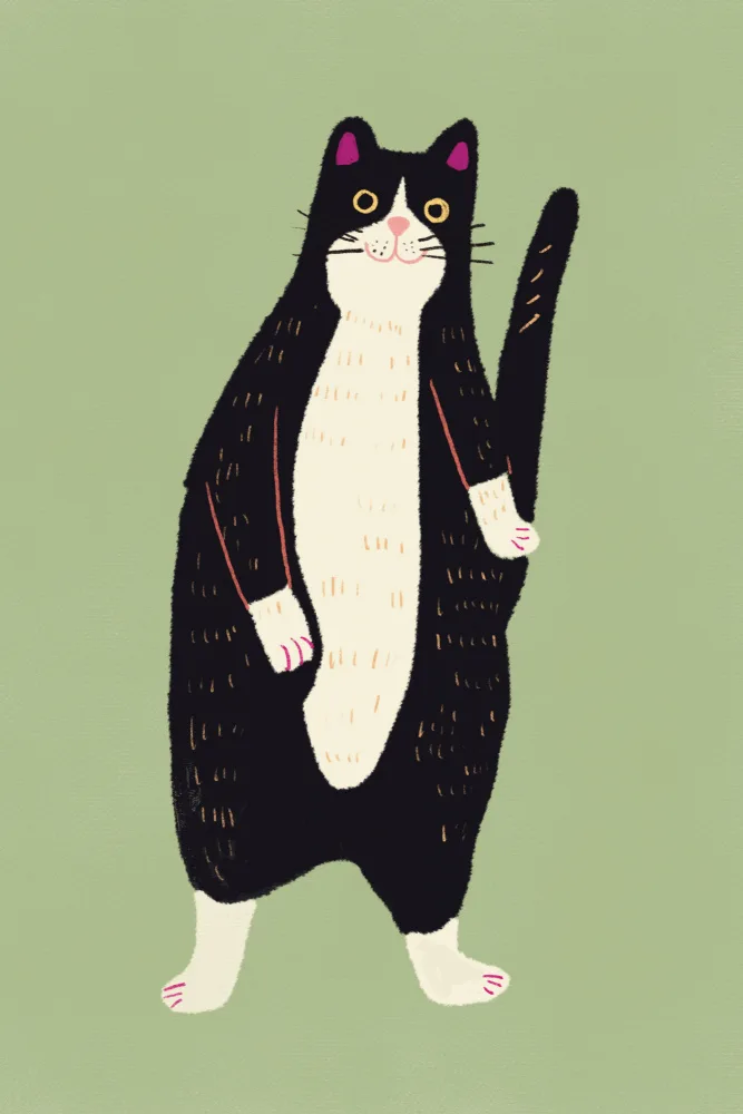 Dean, Little: Black and white cat 02