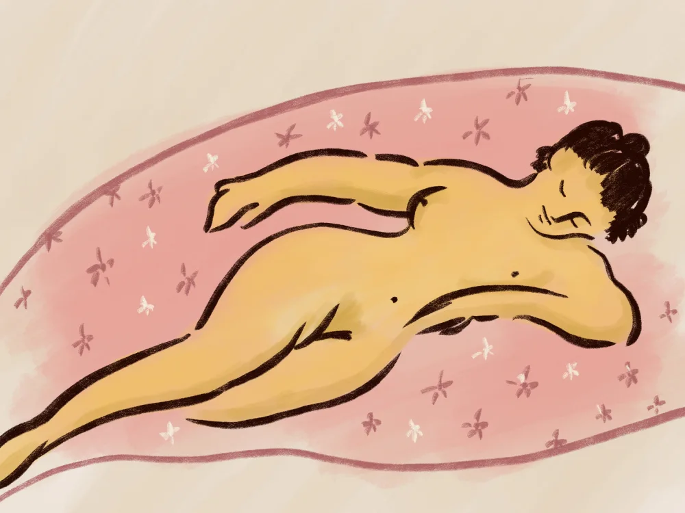 Dean, Little: Reclining nude with blanket