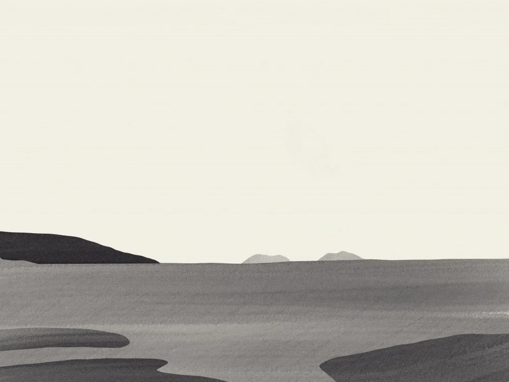 Dean, Little: Paisaje de playa minimalista en gris.