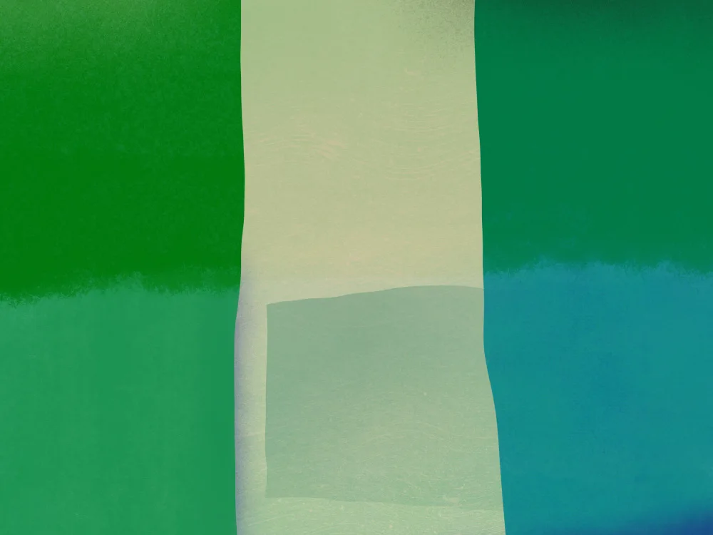 Dean, Little: Grüne quadratische Farbcollage