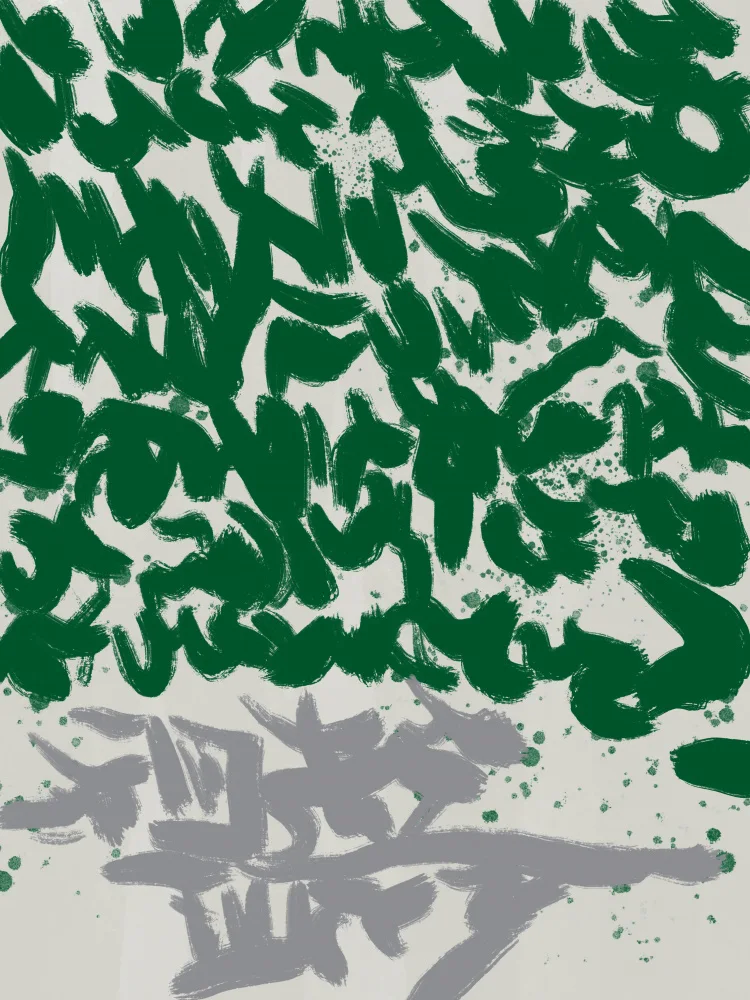 Dean, Little: Expressive abstract brushstrokes in green