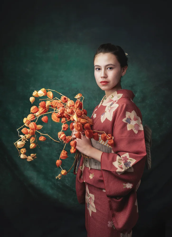 Wang, Catherine: chica en kimono