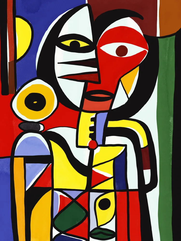 Dean, Little: Portrait de cubisme indien rouge
