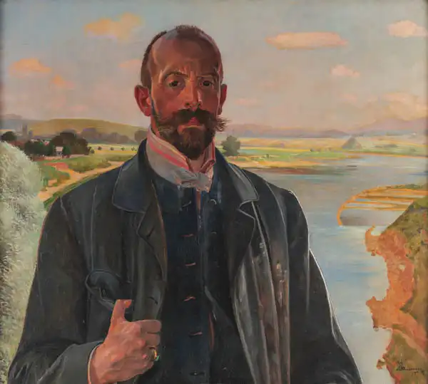 Malczewski, Jacek: Autoritratto con la Vistola sullo sfondo