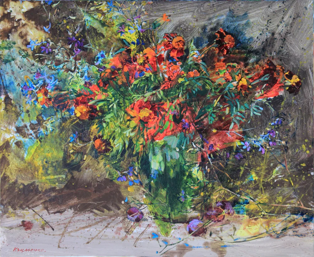 Kutsachenko, Andrii: Calendule in un vaso