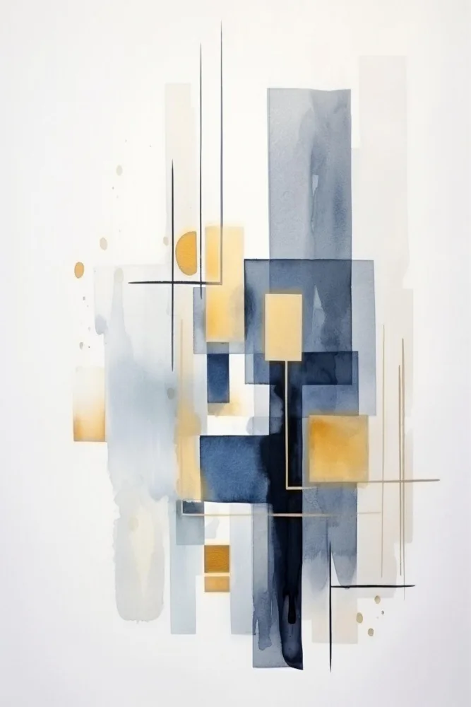 Moss, Ann Sally: Blau Geometrisch 1