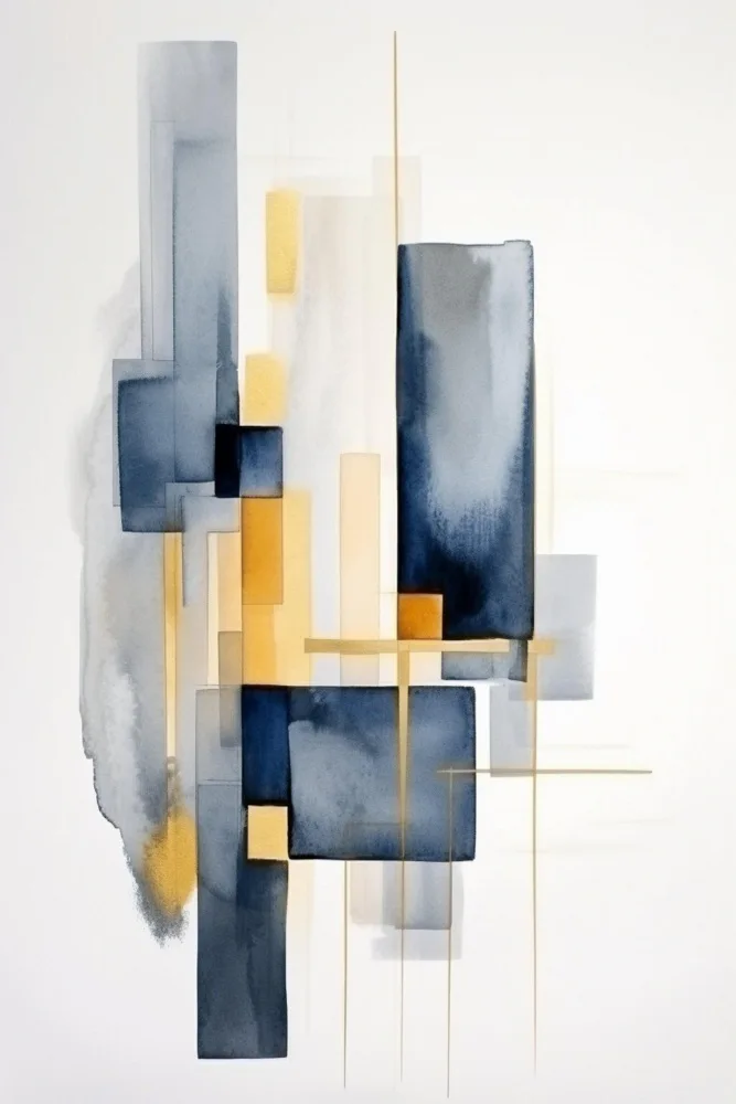 Moss, Ann Sally: Blau Geometrisch 3