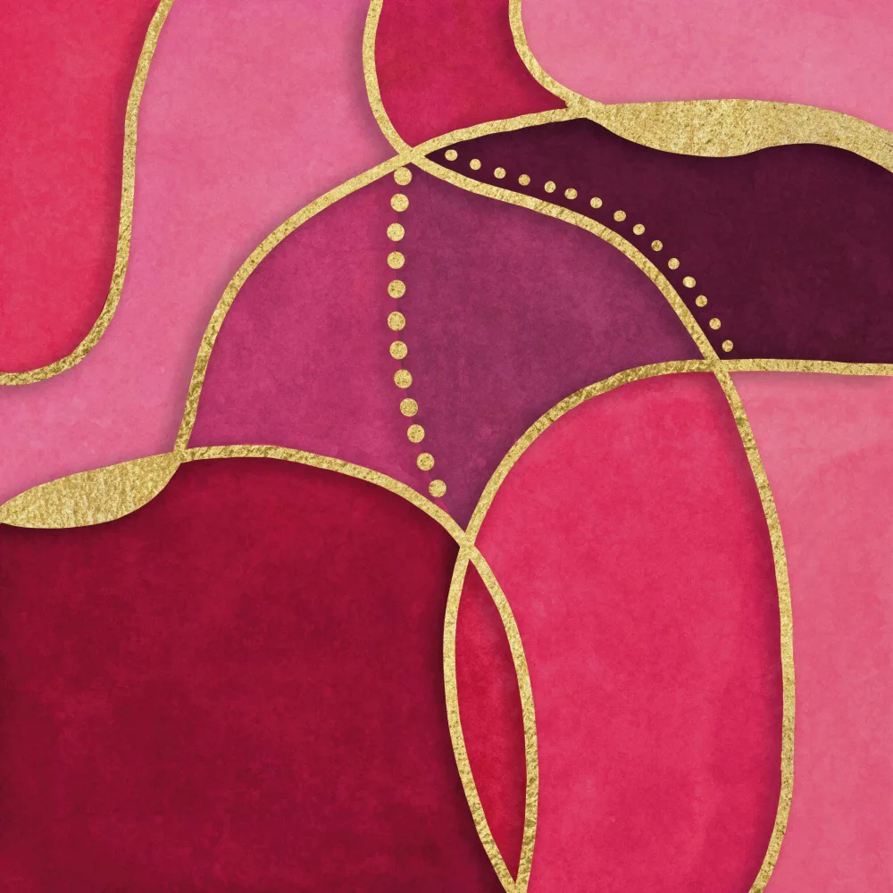Haase, Andrea: Forme calme Magenta Rosso Oro