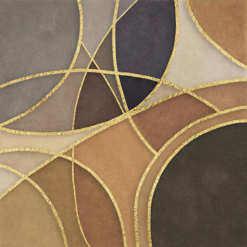 Haase, Andrea: Tondo Abstracts Marrone Oro