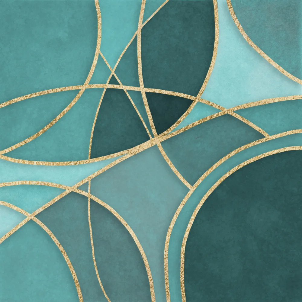 Haase, Andrea: Tondo Abstracts Turchese Oro
