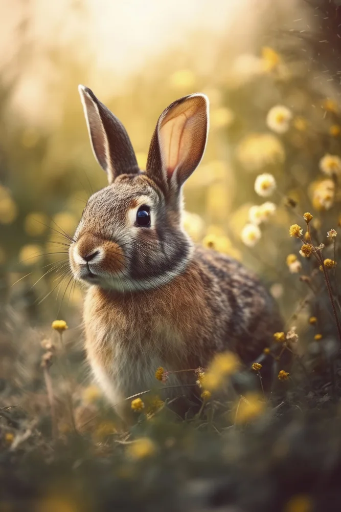 Treechild: Bunny in Flower Field