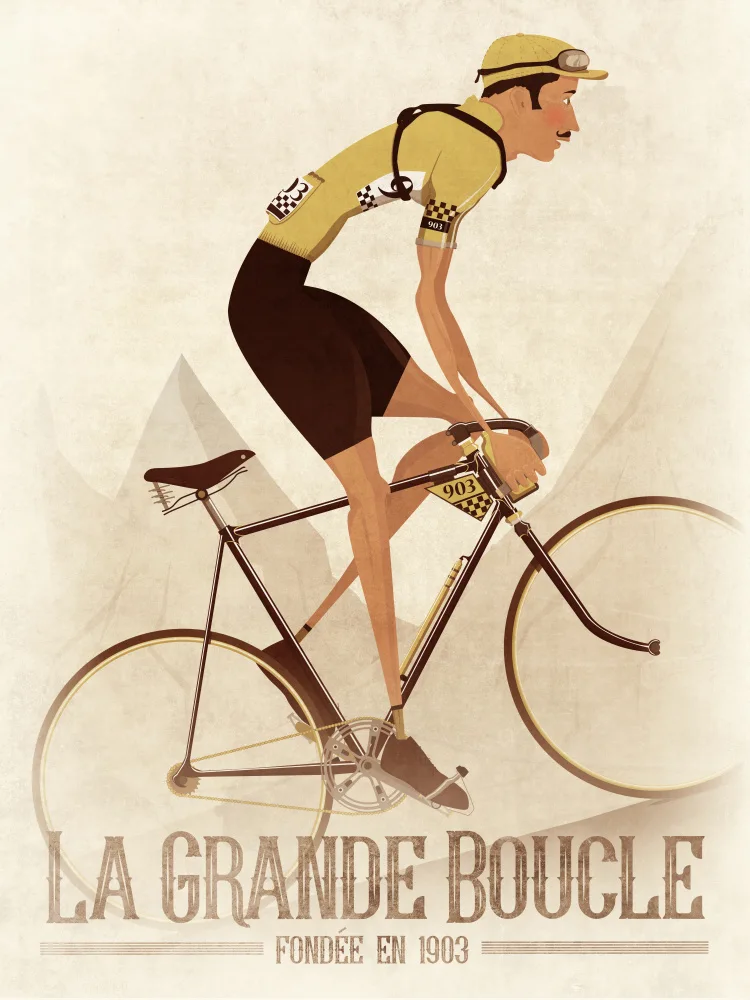 9, Wyatt: Vintage Style Tour De France Grand Tour Cycling Race