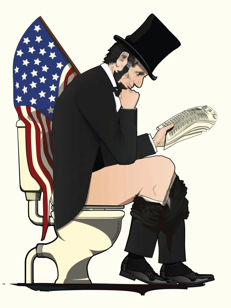 Washroom, The In: Abraham Lincoln en el baño