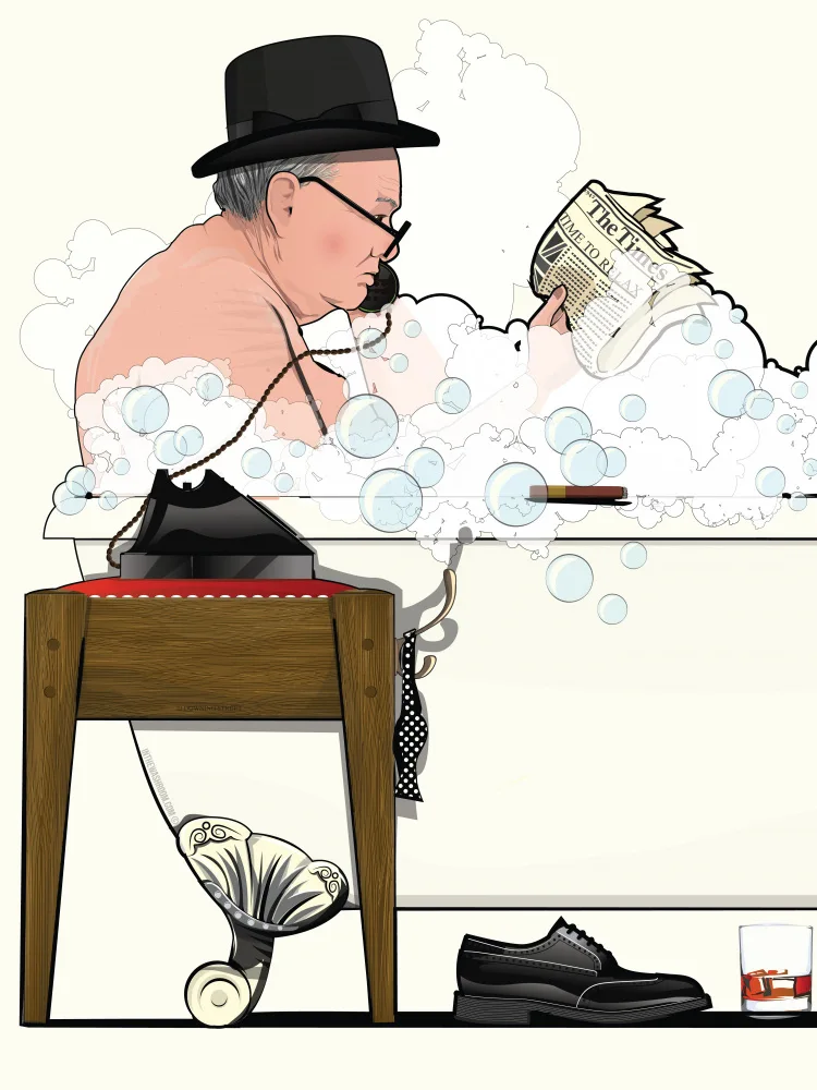 Washroom, The In: Churchill en el baño