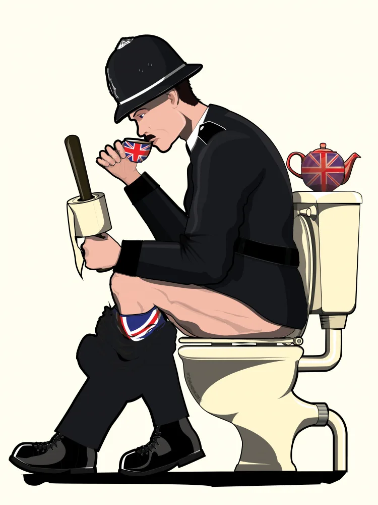 Washroom, The In: Policía británico en el baño
