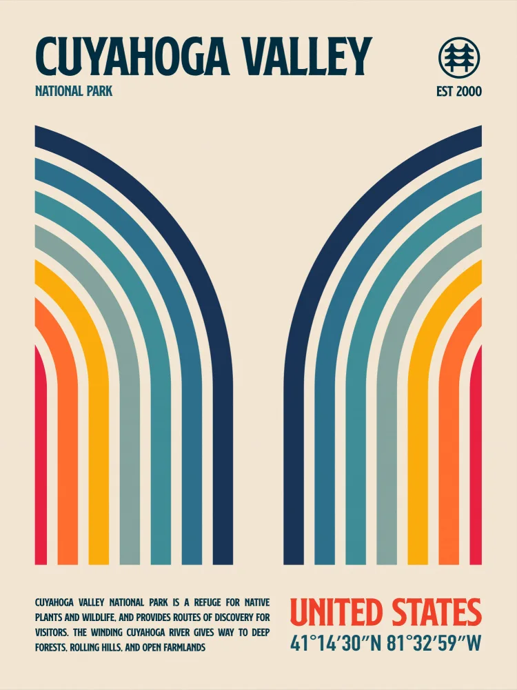 Retrodrome: Cartel de viaje del Parque Nacional Cuyahoga