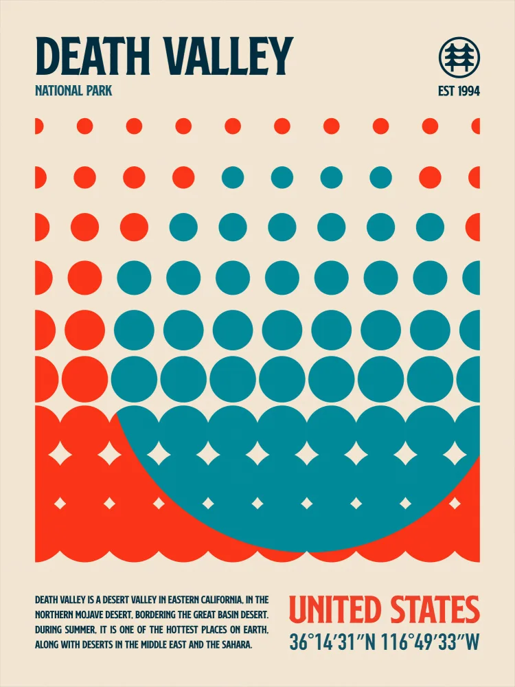 Retrodrome: Poster di viaggio del Parco nazionale della Valle della Morte