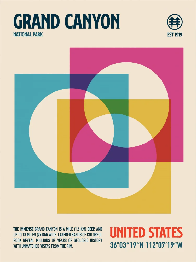 Retrodrome: Poster di viaggio del Parco Nazionale del Grand Canyon