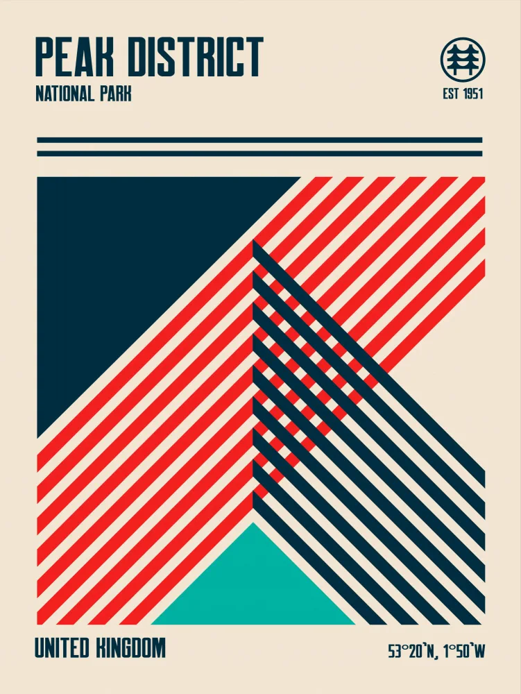 Retrodrome: Póster de viaje del Parque Nacional Peak District