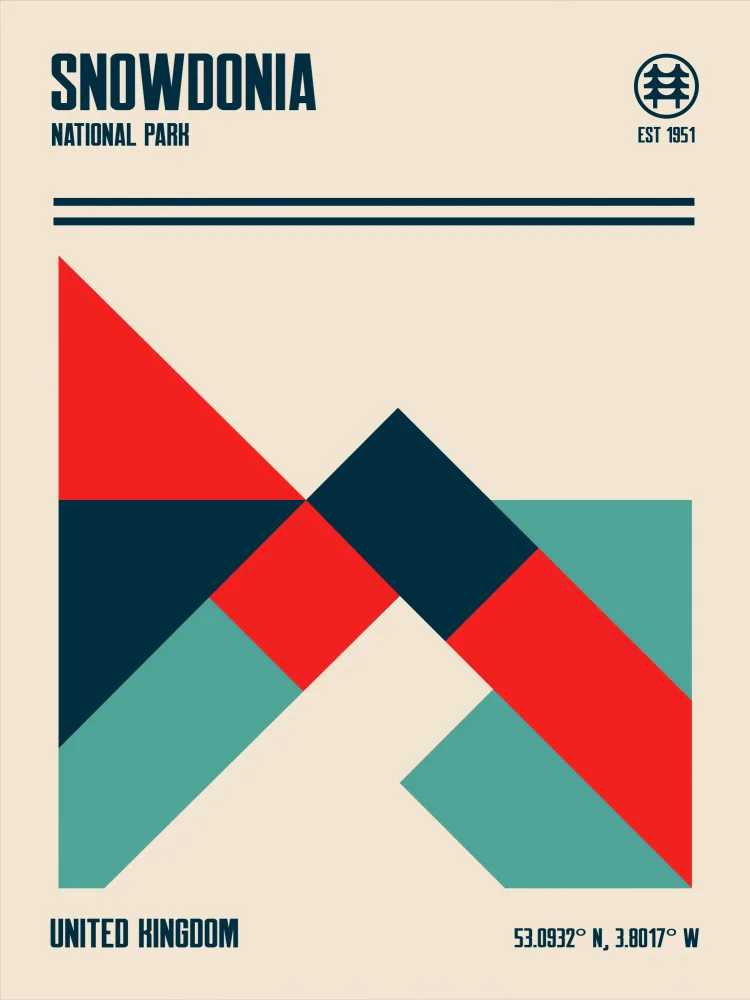 Retrodrome: Cartel de viaje del Parque Nacional Snowdonia