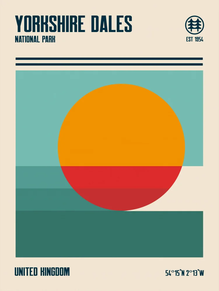 Retrodrome: Yorkshire Dales National Park Travel Poster