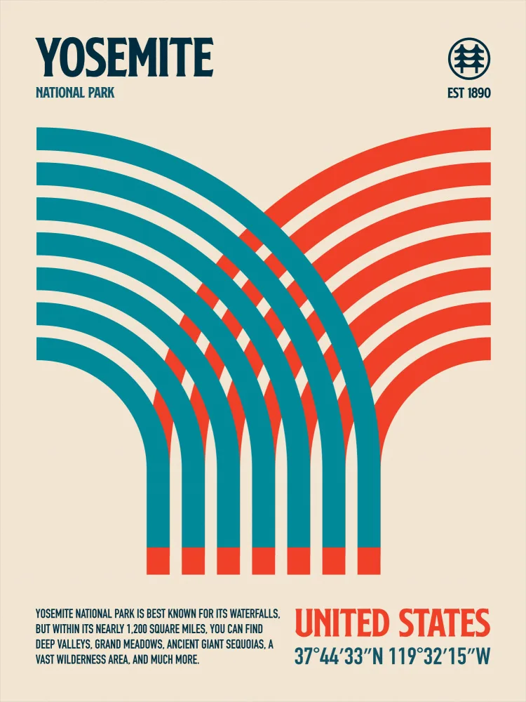 Retrodrome: Cartel de viaje del Parque Nacional Yosemite