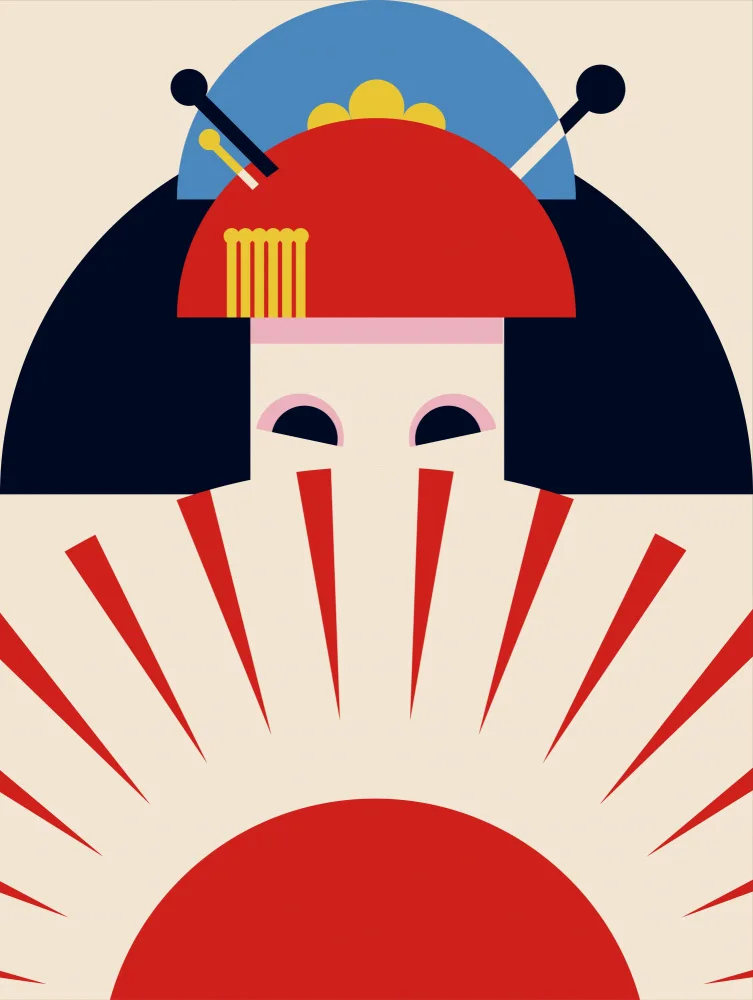 Retrodrome: Geisha Girl Design retrò minimalista