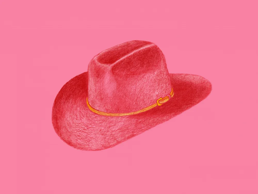 Yeehaw, Can Anyone: Stetson rojo sobre rosa
