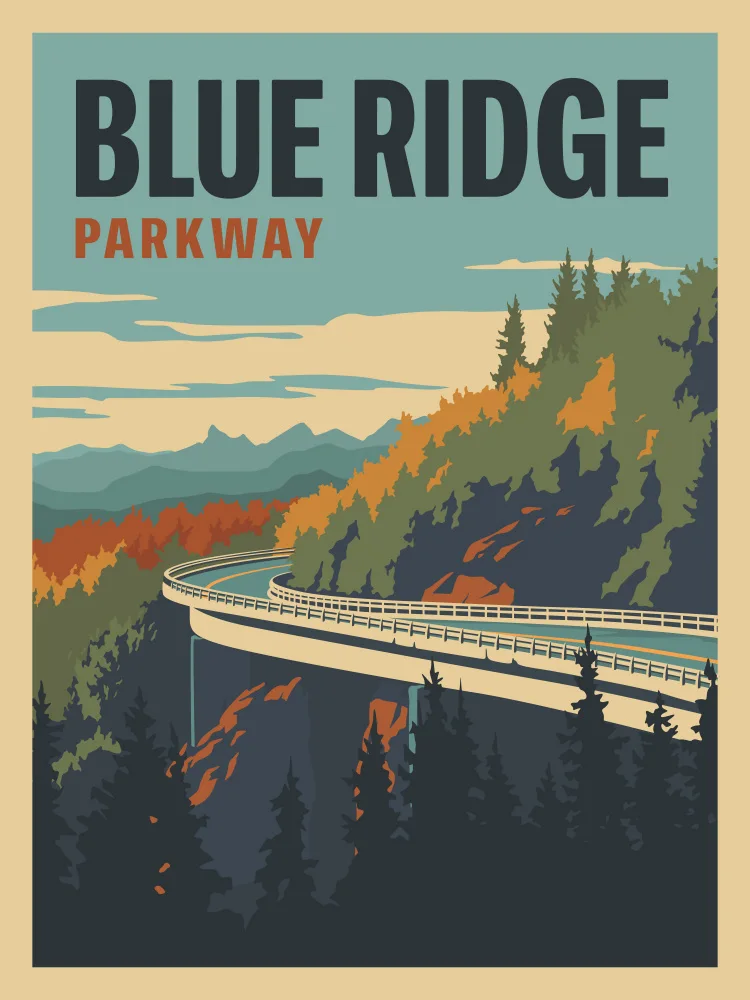 Retrodrome: Impresión de viaje de Blue Ridge Parkway