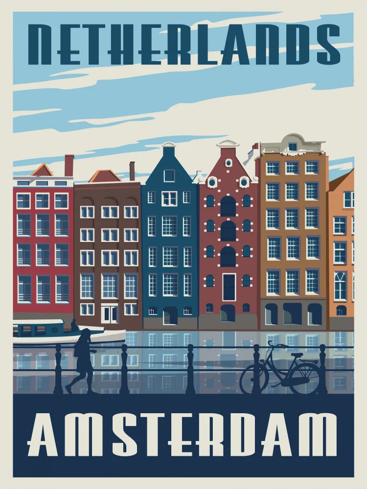 Retrodrome: Amsterdam Travel Print