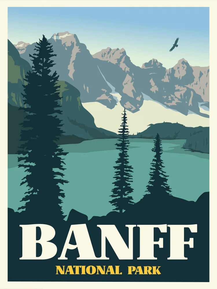 Retrodrome: Banff National Park Travel Print