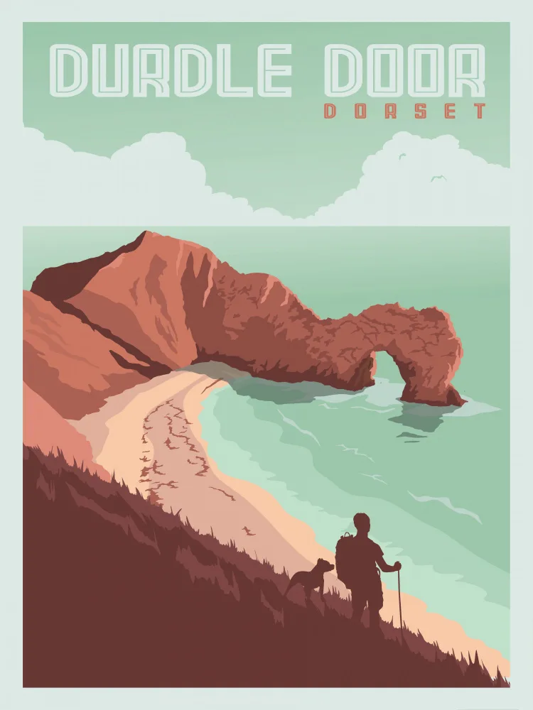 Retrodrome: Impression de voyage Durdle Door Dorset