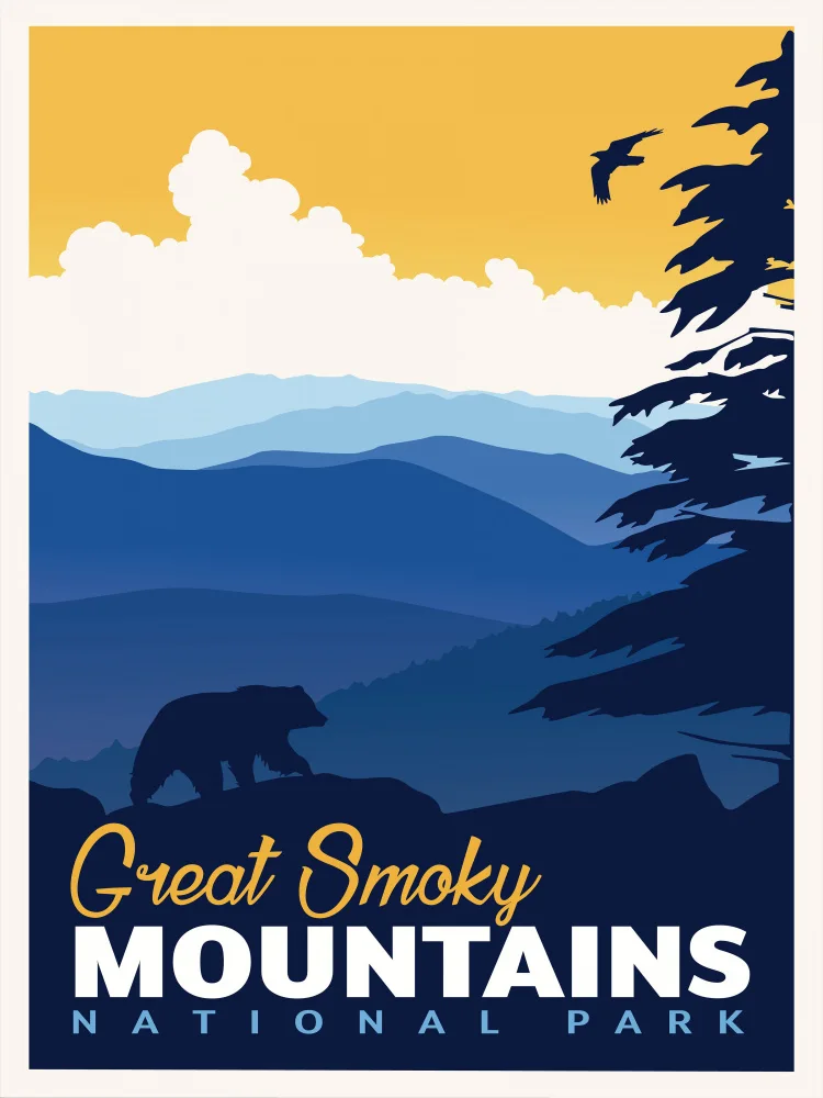 Retrodrome: Great Smoky National Park Travel Print