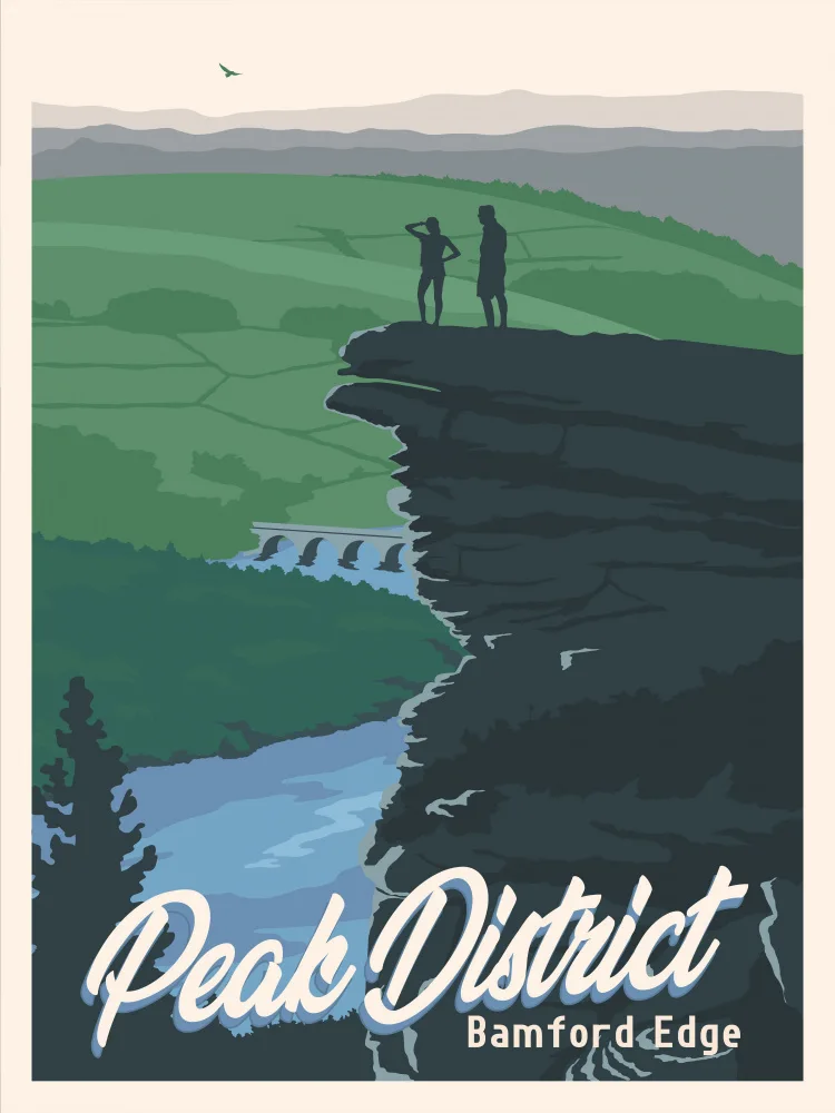 Retrodrome: Peak District National Park Travel Print