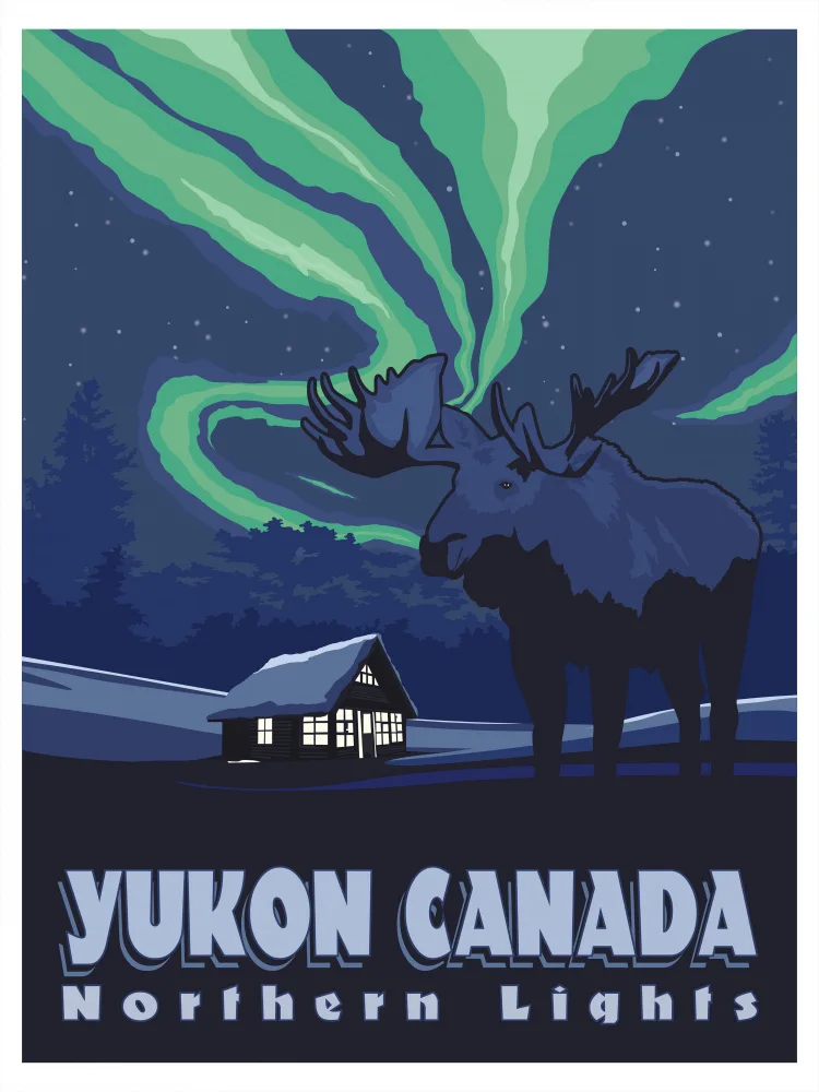 Retrodrome: Stampa di viaggio Yukon Canada