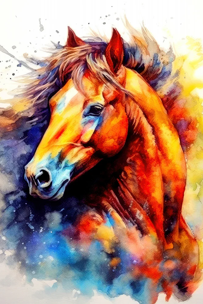 Jaszke, Justyna: Caballo de acuarela (9)