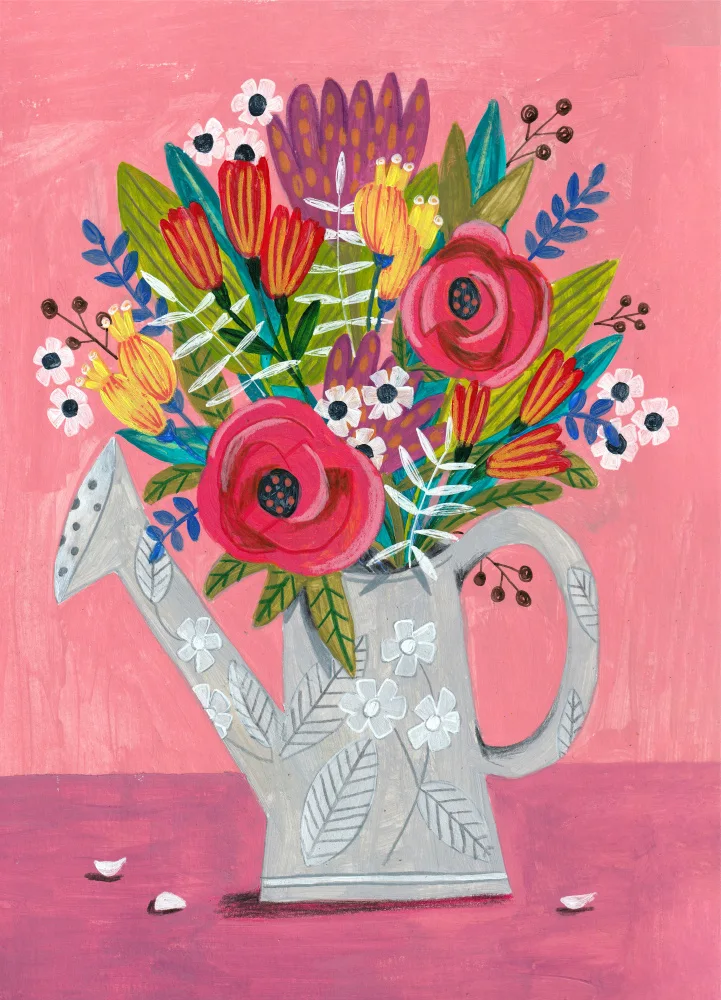 Müller, Bonne Caroline: Watering Can with Flowers