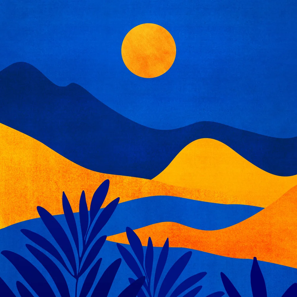 Gallagher, Kristian: Mural Montañas Salida de la Luna